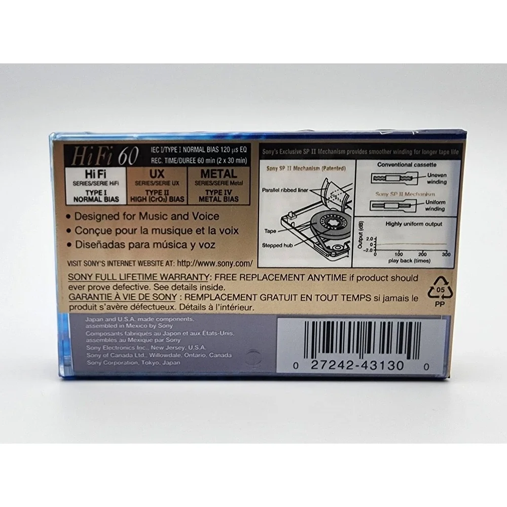 Sony Audio‎ Tape Cassette Blank 60 Minutes Hi Fi Normal Bias Type I New